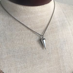 Pendant Necklace Silver Tone Pendulum Style Trendy Fashion Jewelry Eclectic Fun